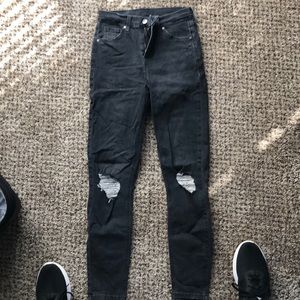 Dark Gray TopShop Jamie Moto Skinny Jeans 26/30